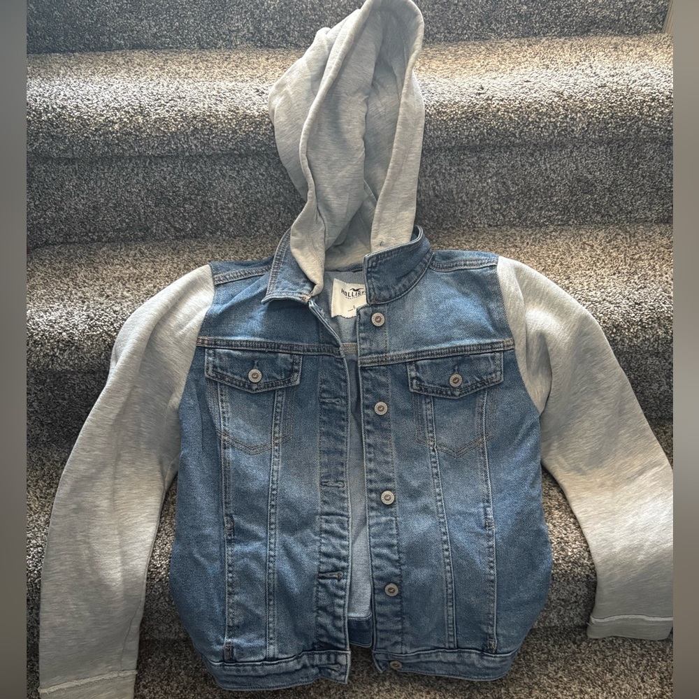 Hollister Denim and Gray Jean Jacket